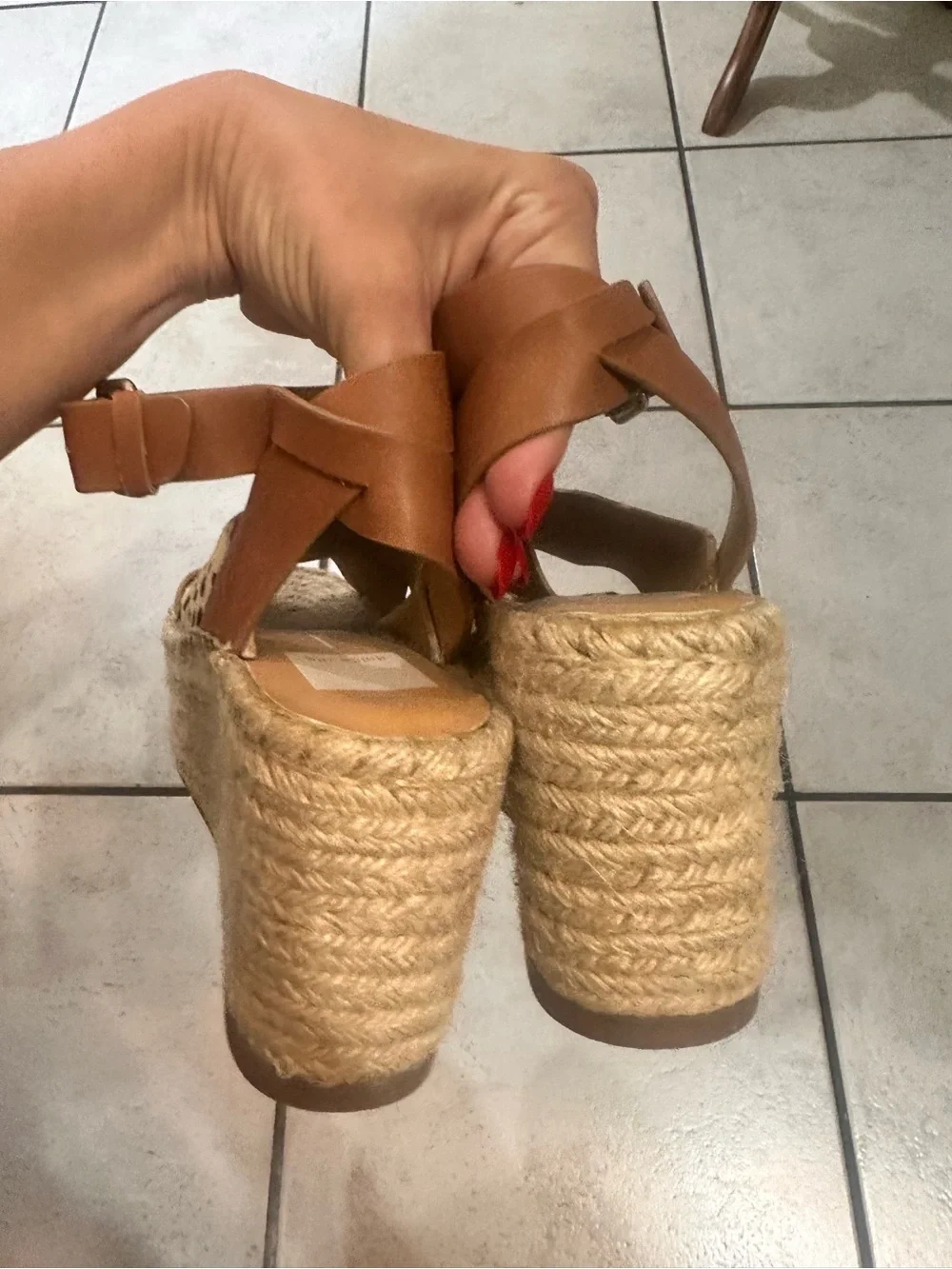 Dolce Vita Carsie platform wedge sandals cheetah print calf hair upper tan 7.5